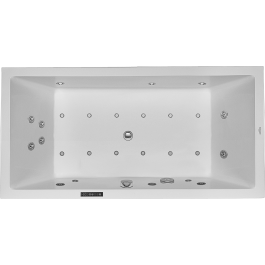 Duravit Starck - Whirlwanne 1800 x 900 mm Einbauversion 2 Rückenschrägen  mit Überlauf Combi L weiß