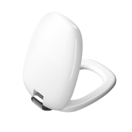 WC-Sitz Hidra Onda In Weiß Mit Chrom-Scharnieren – Soft-Close, Made In Italy, Hochwertige Polyester-Beschichtung
