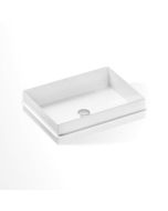 Alape EB - Vasque à encastrer par le dessus pour meuble 500x375mm sans trous de robinetterie sans trop-plein blanc sans revêtement