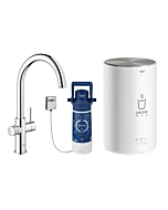 Grohe Red - Einhand-Küchenarmatur DUO mit Boiler M-Size und C-Auslauf chrom 1