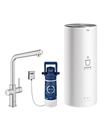 Grohe Red - Einhand-Küchenarmatur DUO mit Boiler L-Size und L-Auslauf supersteel 1