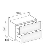 Keuco Edition 11 - Vanity unit 31316, 2 front extracts black / glass black