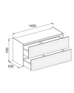 Keuco Edition 11 - Vanity unit 31317, 2 front excerpts lighting anthracite / glass anthracite