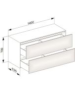 Keuco Edition 11 - Sideboard 31327, lighting, 2 front snippets anthracite / glass anthracite