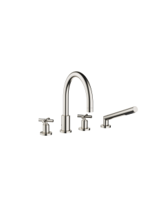 Dornbracht Tara - 4-hole rim-mounted Bathtub Mixer with 2 outlets platinum matt