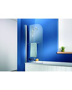 HSK - Bath screen 1-piece, chrome-look 41 750 x 750 x 1400, 100 Glasses art center