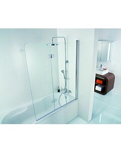 HSK Premium Softcube - Badewannenaufsatz 2-teilig 41 chromoptik 1140 x 1400 100 Glasmattierung