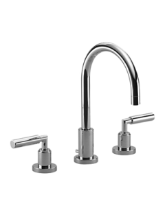 Dornbracht Tara - 3-Hole Basin Taps with swivel spout with pop-up waste set Brushed Dark Platinum