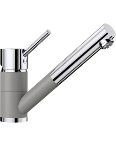 Blanco Antas-S - Küchenarmatur Silgranit-Look zweifarbig Niederdruck alumetallic/chrom