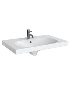 Geberit Acanto - Washbasin 750x480mm with 1 tap hole with overflow white with KeraTect