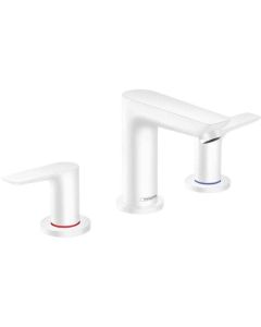 hansgrohe Talis E - Misturador da bacia de 3 furos 150 with pop-up waste set white matt