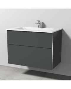 Sanipa 3way - Vanity Unit with washbasin with 2 drawers 800x582x487mm anthracite matt/anthracite matt